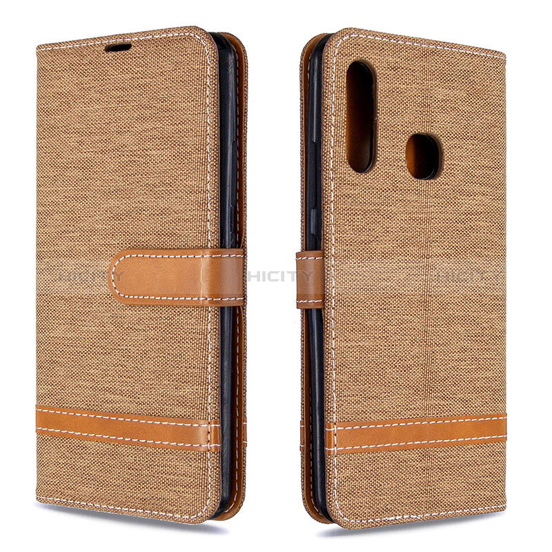 Funda de Cuero Cartera con Soporte Carcasa B16F para Samsung Galaxy A70E Oro