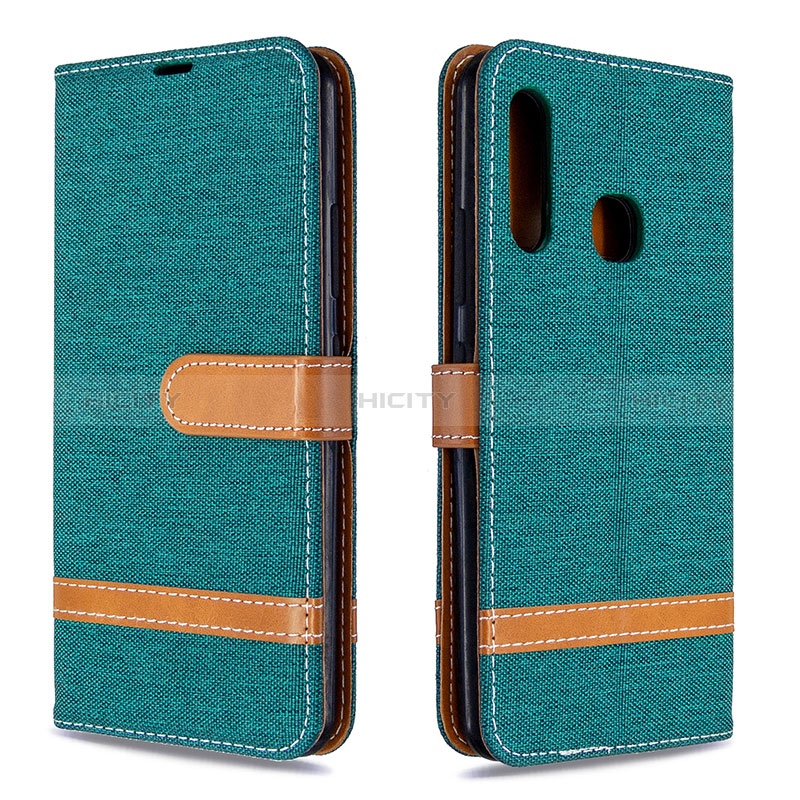 Funda de Cuero Cartera con Soporte Carcasa B16F para Samsung Galaxy A70E Verde