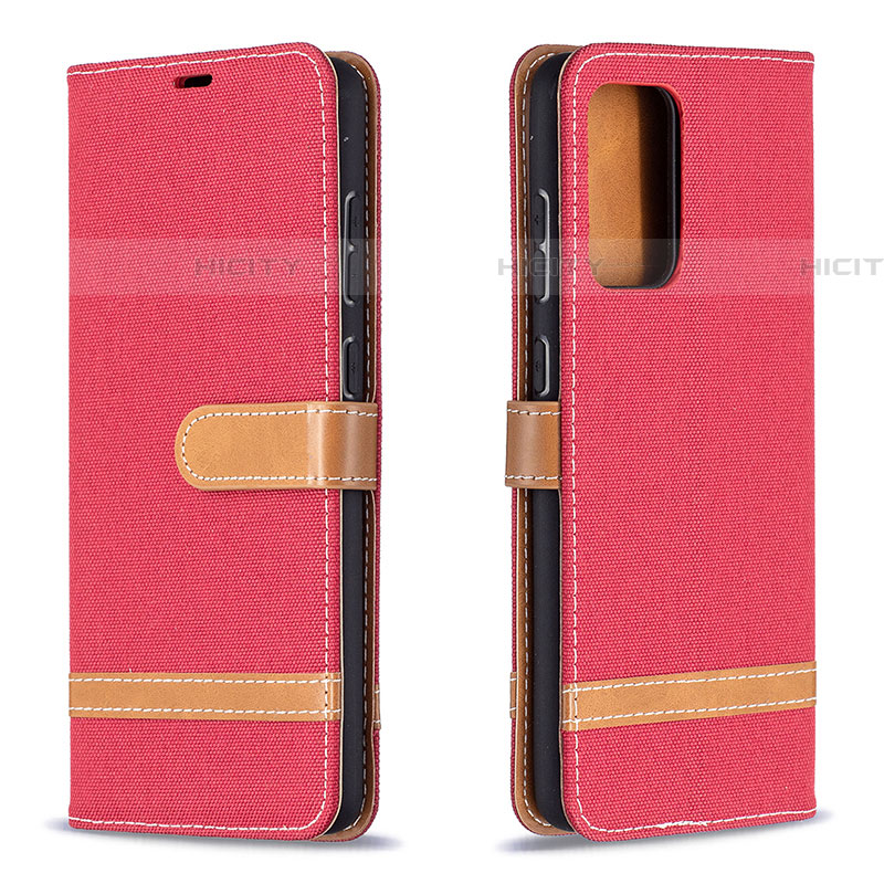 Funda de Cuero Cartera con Soporte Carcasa B16F para Samsung Galaxy A72 4G Rojo