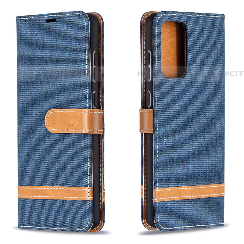 Funda de Cuero Cartera con Soporte Carcasa B16F para Samsung Galaxy A72 5G Azul Real