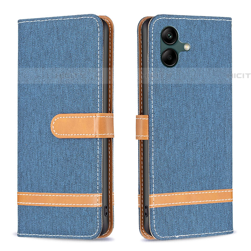 Funda de Cuero Cartera con Soporte Carcasa B16F para Samsung Galaxy F04 Azul Real