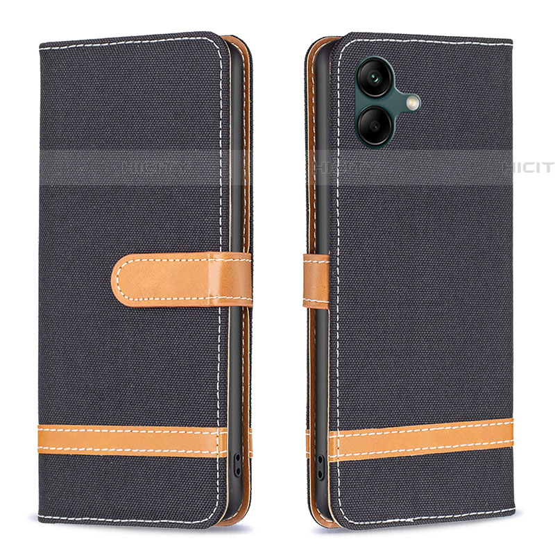 Funda de Cuero Cartera con Soporte Carcasa B16F para Samsung Galaxy F04 Negro