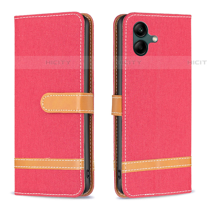 Funda de Cuero Cartera con Soporte Carcasa B16F para Samsung Galaxy F04 Rojo