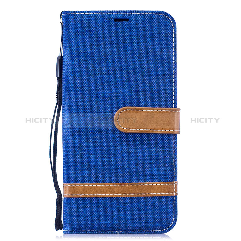 Funda de Cuero Cartera con Soporte Carcasa B16F para Samsung Galaxy M10 Azul