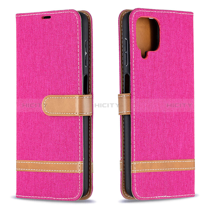 Funda de Cuero Cartera con Soporte Carcasa B16F para Samsung Galaxy M12 Rosa Roja