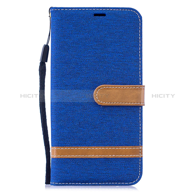 Funda de Cuero Cartera con Soporte Carcasa B16F para Samsung Galaxy M20 Azul