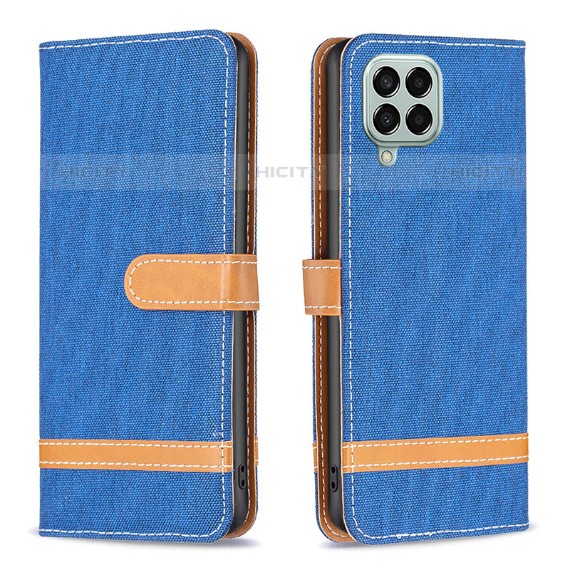 Funda de Cuero Cartera con Soporte Carcasa B16F para Samsung Galaxy M33 5G Azul