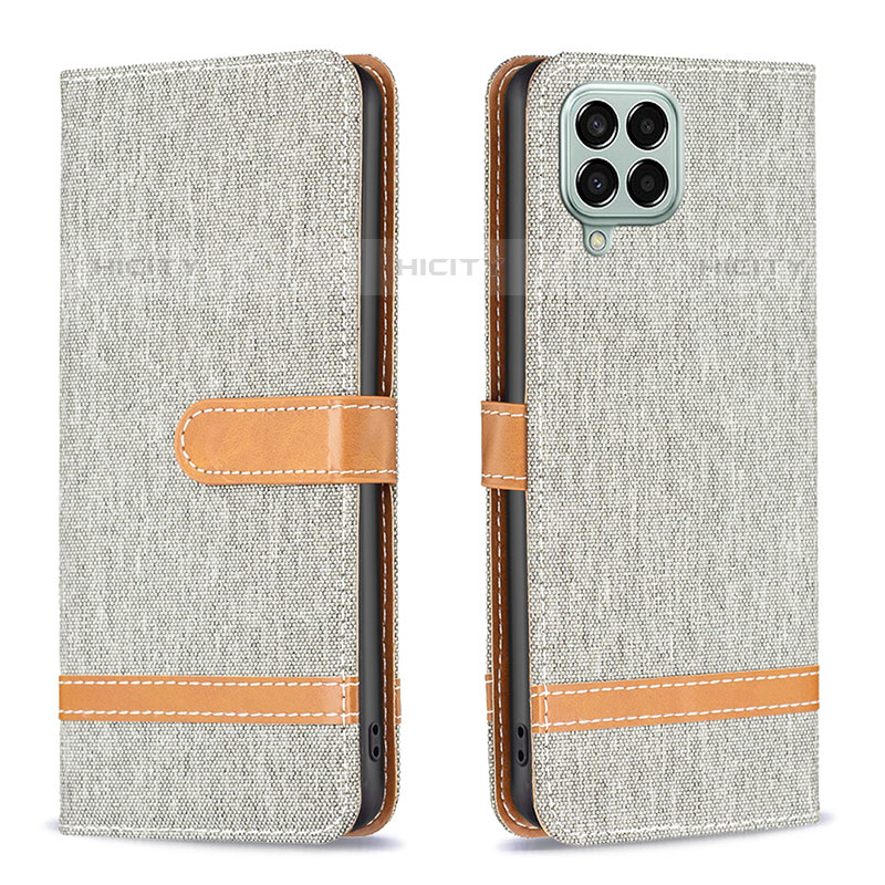 Funda de Cuero Cartera con Soporte Carcasa B16F para Samsung Galaxy M33 5G Gris