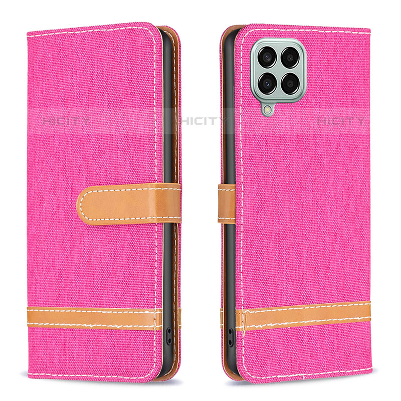 Funda de Cuero Cartera con Soporte Carcasa B16F para Samsung Galaxy M33 5G Rosa Roja