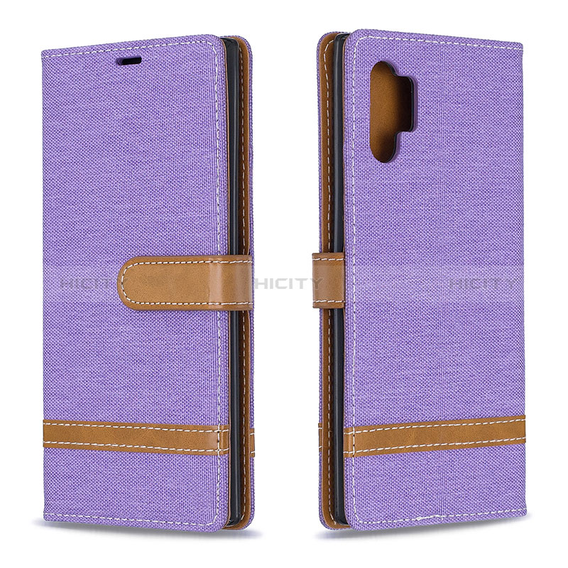 Funda de Cuero Cartera con Soporte Carcasa B16F para Samsung Galaxy Note 10 Plus 5G Purpura Claro