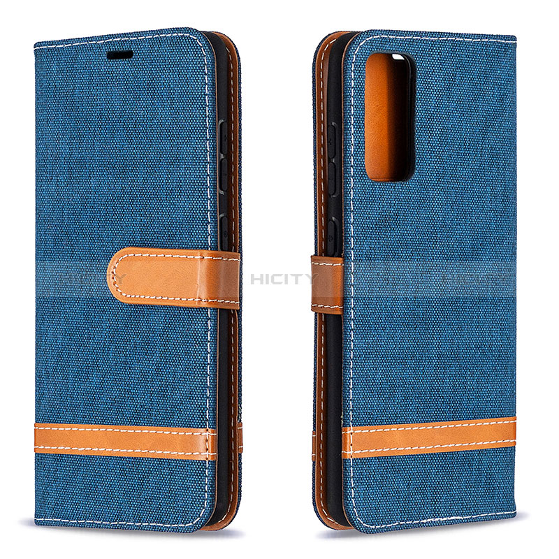 Funda de Cuero Cartera con Soporte Carcasa B16F para Samsung Galaxy S20 FE (2022) 5G Azul Real