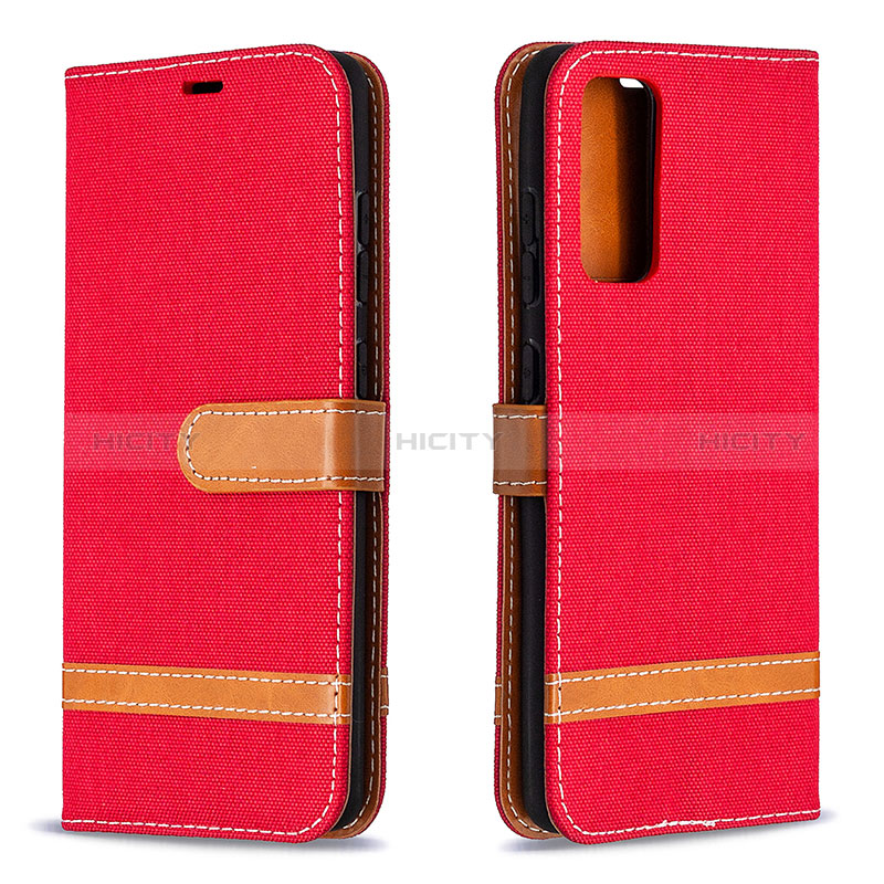 Funda de Cuero Cartera con Soporte Carcasa B16F para Samsung Galaxy S20 FE (2022) 5G Rojo