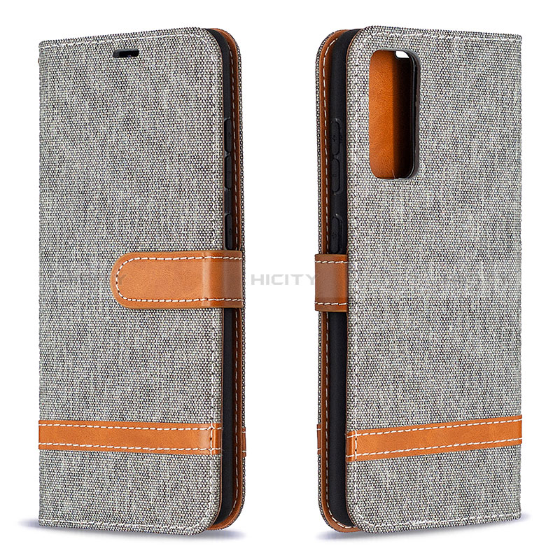 Funda de Cuero Cartera con Soporte Carcasa B16F para Samsung Galaxy S20 FE 4G Gris