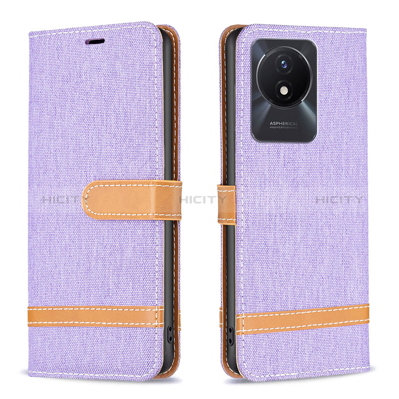 Funda de Cuero Cartera con Soporte Carcasa B16F para Vivo Y02A