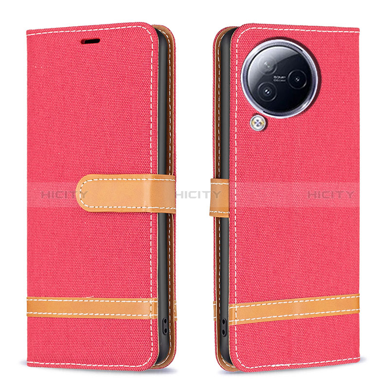 Funda de Cuero Cartera con Soporte Carcasa B16F para Xiaomi Civi 3 5G Rojo