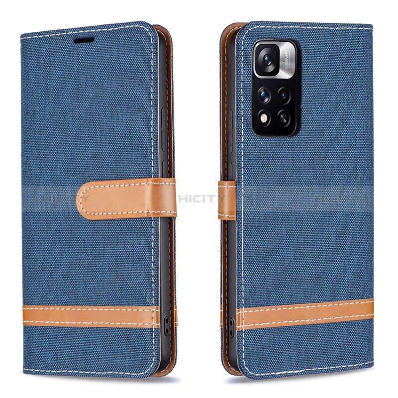 Funda de Cuero Cartera con Soporte Carcasa B16F para Xiaomi Mi 11i 5G (2022) Azul Real