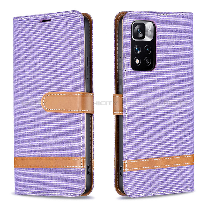 Funda de Cuero Cartera con Soporte Carcasa B16F para Xiaomi Mi 11i 5G (2022) Purpura Claro