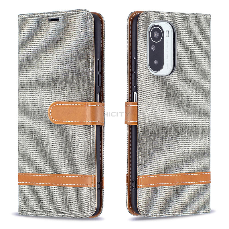 Funda de Cuero Cartera con Soporte Carcasa B16F para Xiaomi Mi 11i 5G Gris