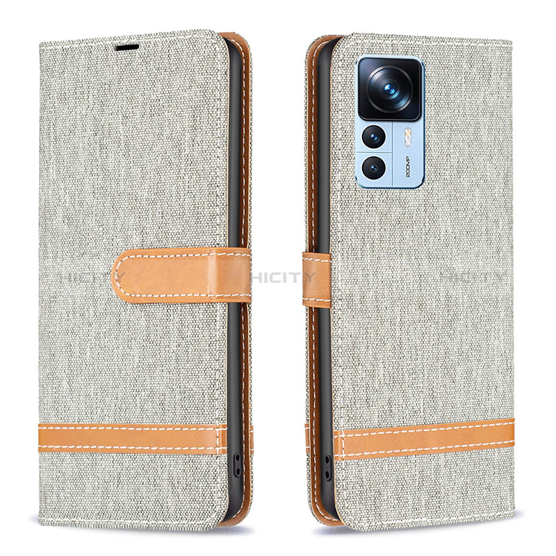 Funda de Cuero Cartera con Soporte Carcasa B16F para Xiaomi Mi 12T 5G Gris