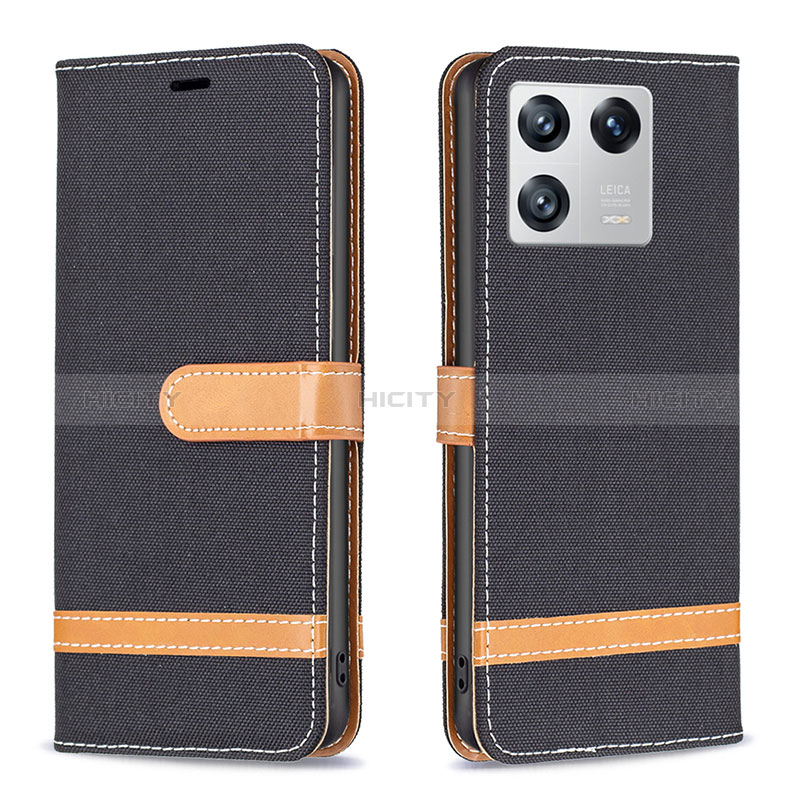 Funda de Cuero Cartera con Soporte Carcasa B16F para Xiaomi Mi 13 5G Negro