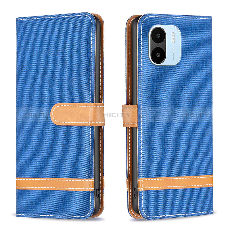 Funda de Cuero Cartera con Soporte Carcasa B16F para Xiaomi Poco C50 Azul Real