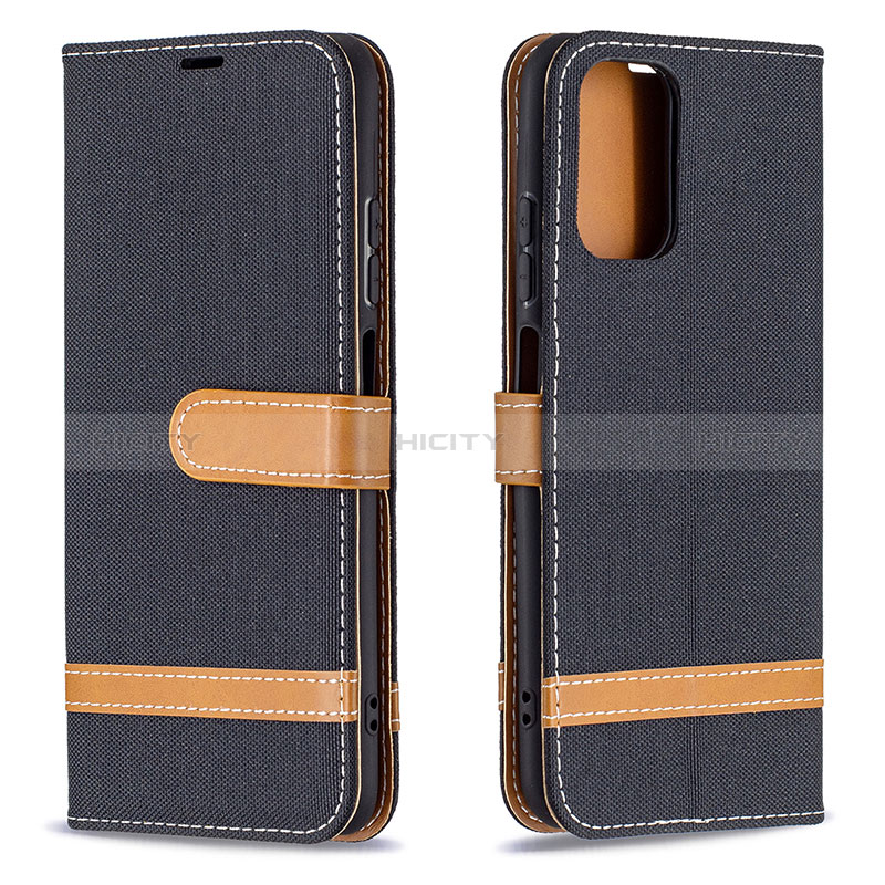 Funda de Cuero Cartera con Soporte Carcasa B16F para Xiaomi Poco M5S Negro