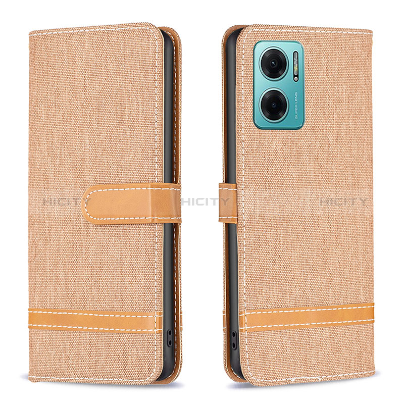 Funda de Cuero Cartera con Soporte Carcasa B16F para Xiaomi Redmi 10 5G Oro