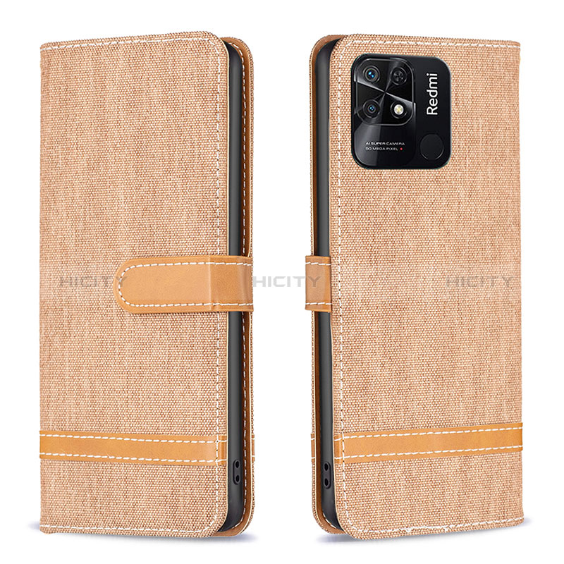 Funda de Cuero Cartera con Soporte Carcasa B16F para Xiaomi Redmi 10C 4G Oro