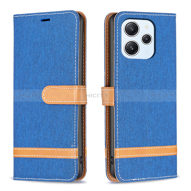 Funda de Cuero Cartera con Soporte Carcasa B16F para Xiaomi Redmi 12 4G Azul