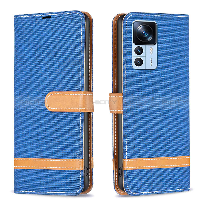 Funda de Cuero Cartera con Soporte Carcasa B16F para Xiaomi Redmi K50 Ultra 5G Azul