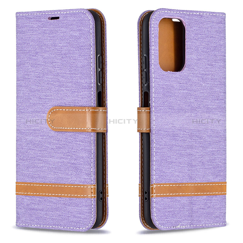 Funda de Cuero Cartera con Soporte Carcasa B16F para Xiaomi Redmi Note 10 4G Purpura Claro