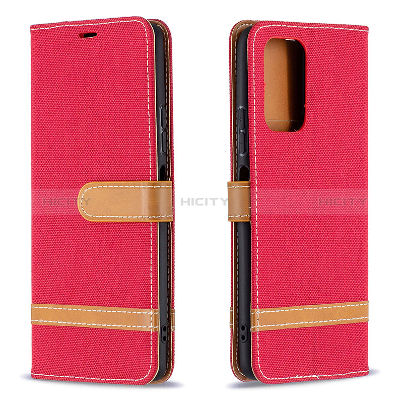 Funda de Cuero Cartera con Soporte Carcasa B16F para Xiaomi Redmi Note 10 Pro 4G Rojo