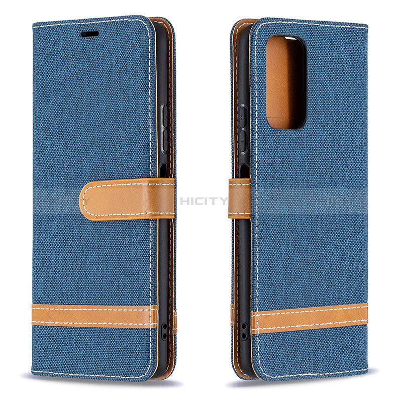 Funda de Cuero Cartera con Soporte Carcasa B16F para Xiaomi Redmi Note 10 Pro Max Azul Real