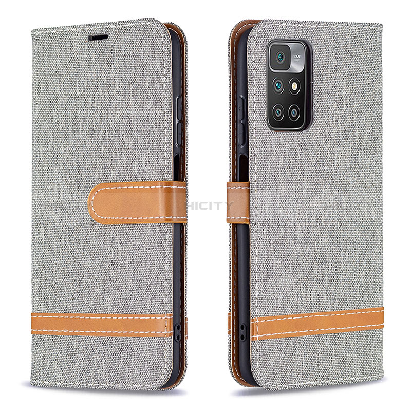 Funda de Cuero Cartera con Soporte Carcasa B16F para Xiaomi Redmi Note 11 4G (2021) Gris