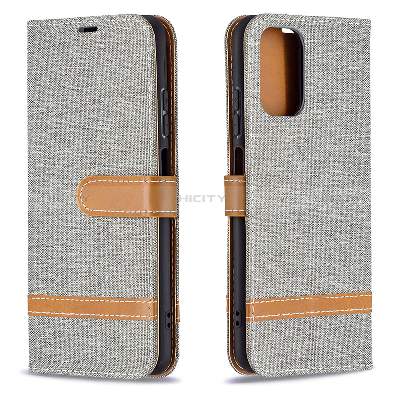 Funda de Cuero Cartera con Soporte Carcasa B16F para Xiaomi Redmi Note 11 SE India 4G Gris