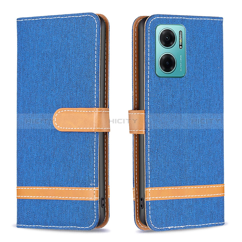 Funda de Cuero Cartera con Soporte Carcasa B16F para Xiaomi Redmi Note 11E 5G Azul