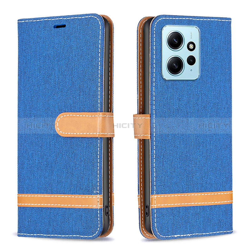 Funda de Cuero Cartera con Soporte Carcasa B16F para Xiaomi Redmi Note 12 4G Azul