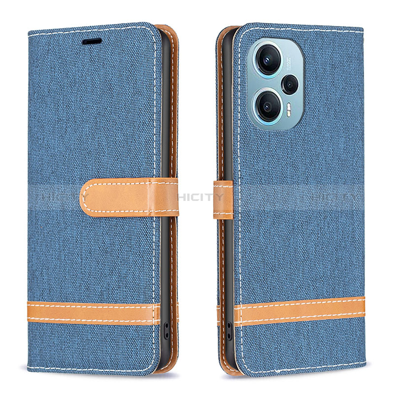 Funda de Cuero Cartera con Soporte Carcasa B16F para Xiaomi Redmi Note 12 Turbo 5G Azul Cielo