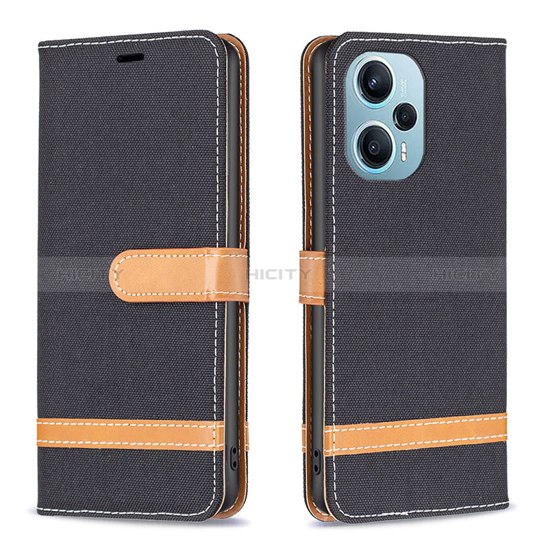 Funda de Cuero Cartera con Soporte Carcasa B16F para Xiaomi Redmi Note 12 Turbo 5G Negro