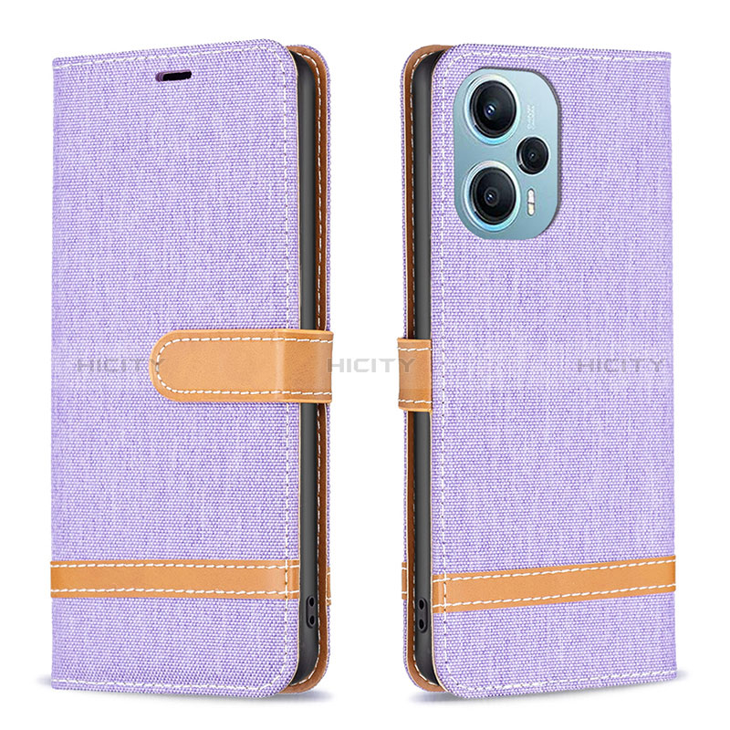 Funda de Cuero Cartera con Soporte Carcasa B16F para Xiaomi Redmi Note 12 Turbo 5G Purpura Claro