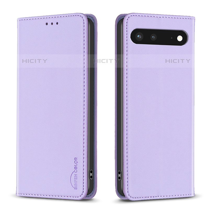 Funda de Cuero Cartera con Soporte Carcasa B17F para Google Pixel 7 5G Purpura Claro