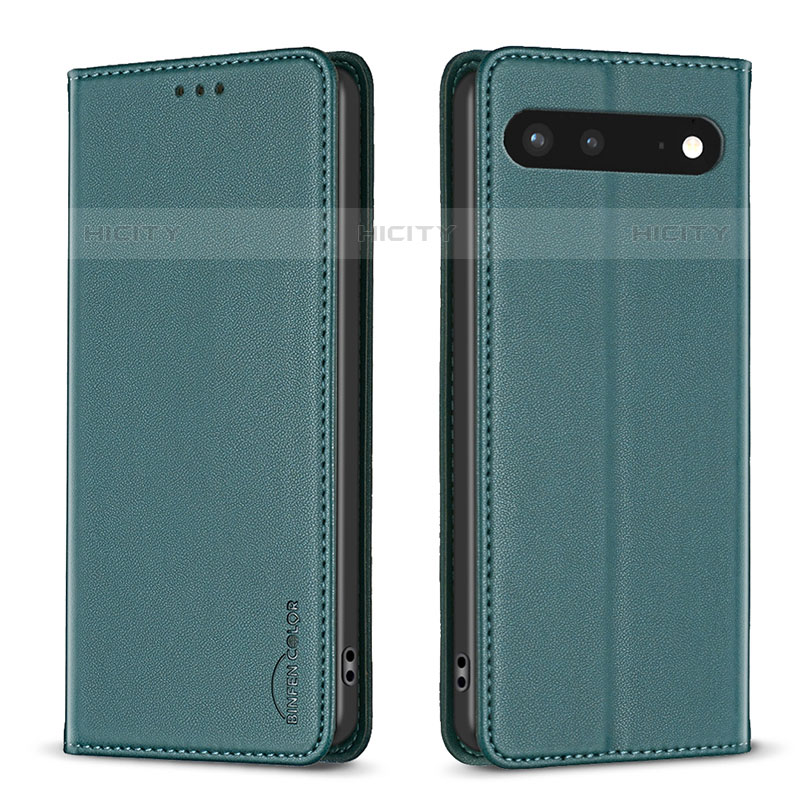 Funda de Cuero Cartera con Soporte Carcasa B17F para Google Pixel 7 5G Verde