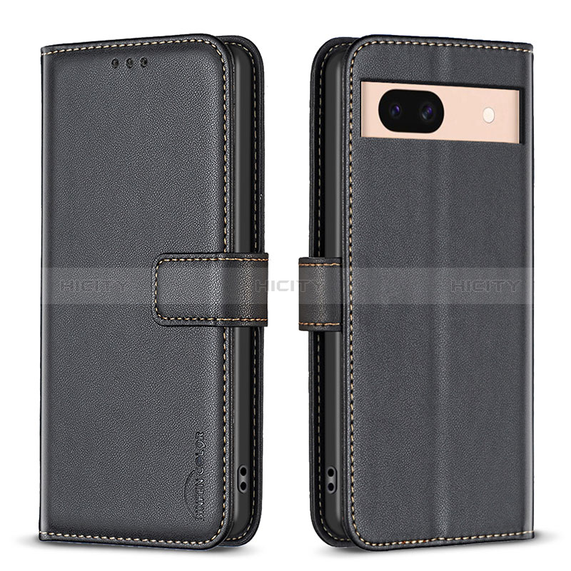 Funda de Cuero Cartera con Soporte Carcasa B17F para Google Pixel 8a 5G Negro