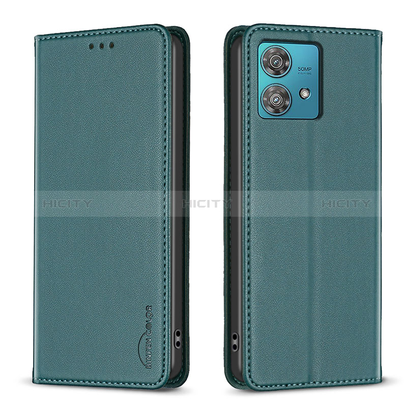 Funda de Cuero Cartera con Soporte Carcasa B17F para Motorola Moto Edge 40 Neo 5G Verde