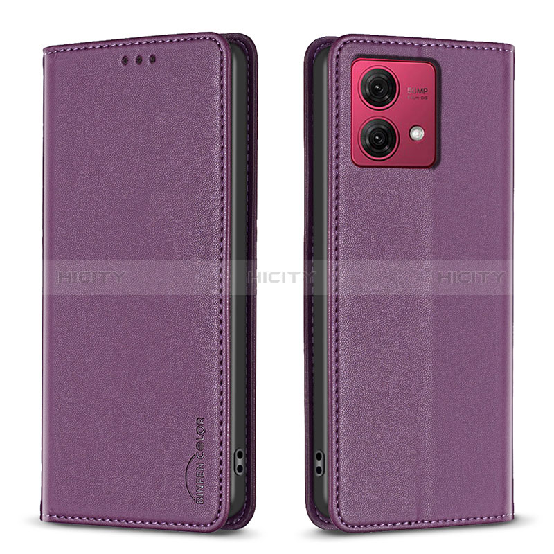 Funda de Cuero Cartera con Soporte Carcasa B17F para Motorola Moto G84 5G Morado