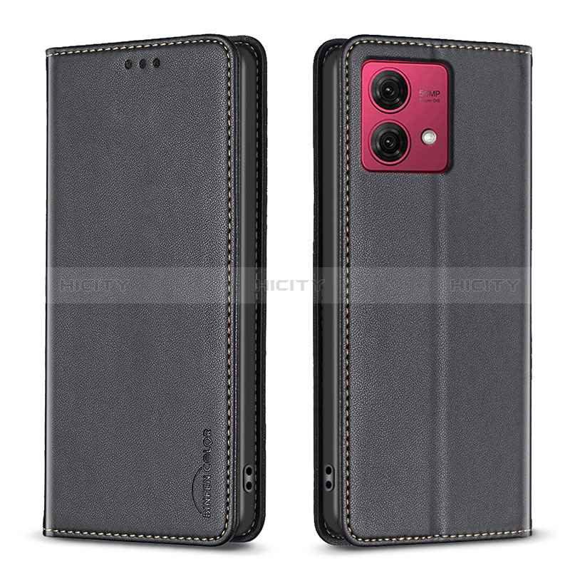 Funda de Cuero Cartera con Soporte Carcasa B17F para Motorola Moto G84 5G Negro