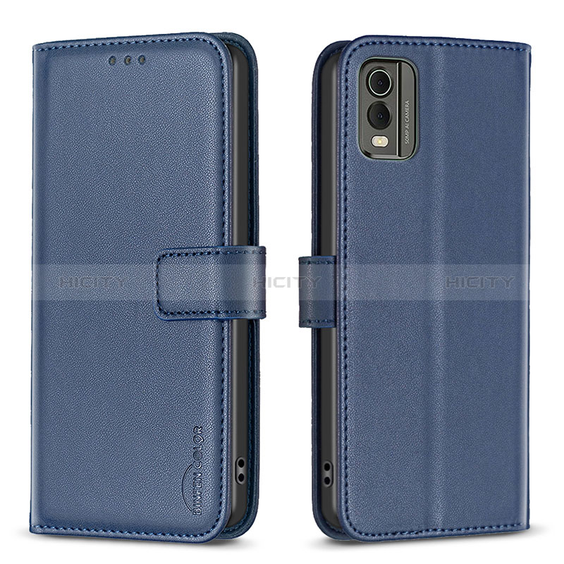 Funda de Cuero Cartera con Soporte Carcasa B17F para Nokia C210 Azul