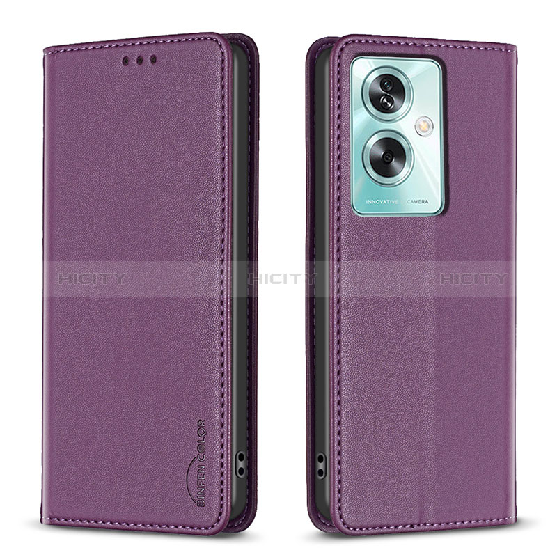 Funda de Cuero Cartera con Soporte Carcasa B17F para Oppo A79 5G Morado