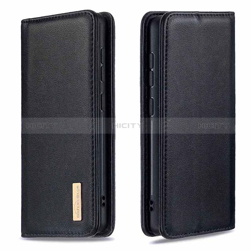 Funda de Cuero Cartera con Soporte Carcasa B17F para Samsung Galaxy A21 Negro