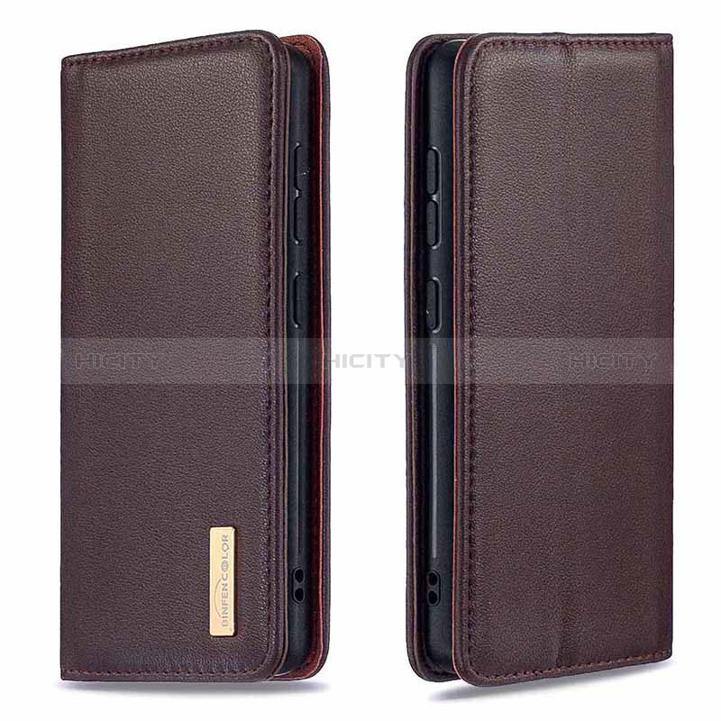 Funda de Cuero Cartera con Soporte Carcasa B17F para Samsung Galaxy A71 5G Marron